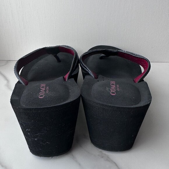 Coach Jolene Wedge thong flip flop Size 6 - Picture 3 of 7